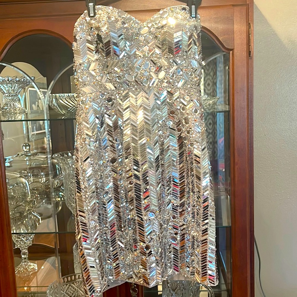 Strapless, Silver Tony Bowls Dress
